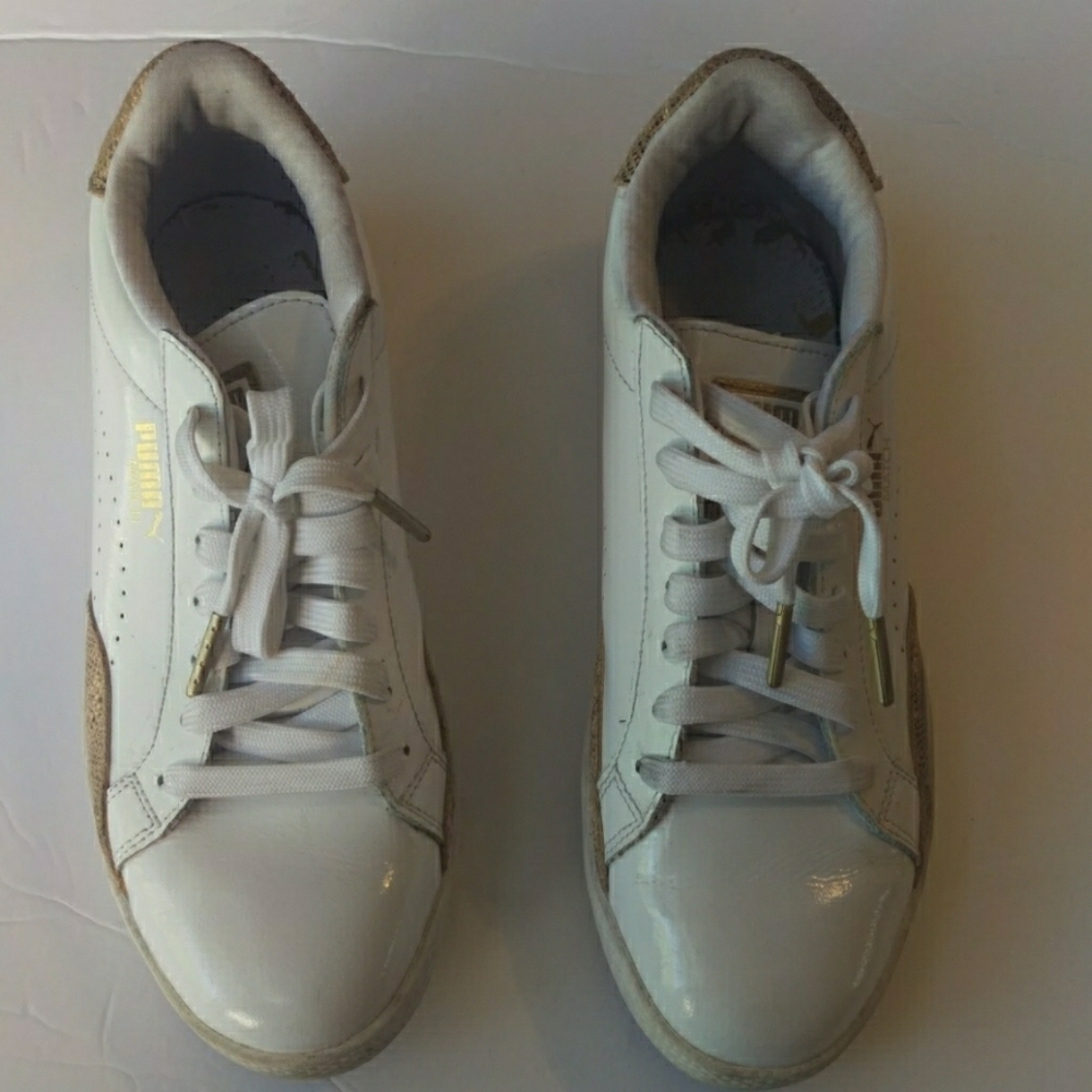 Puma Basic Match White Leather Snakeskin Shoes Goo - image 3
